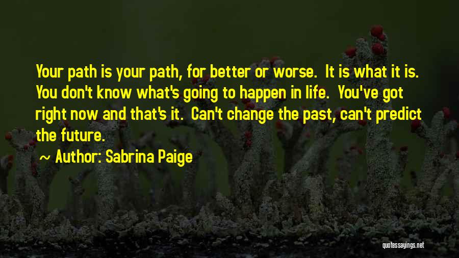 Can't Change Your Past Quotes By Sabrina Paige