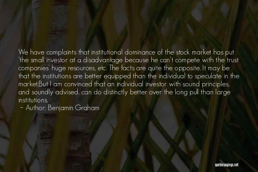 Can't Compete Quotes By Benjamin Graham
