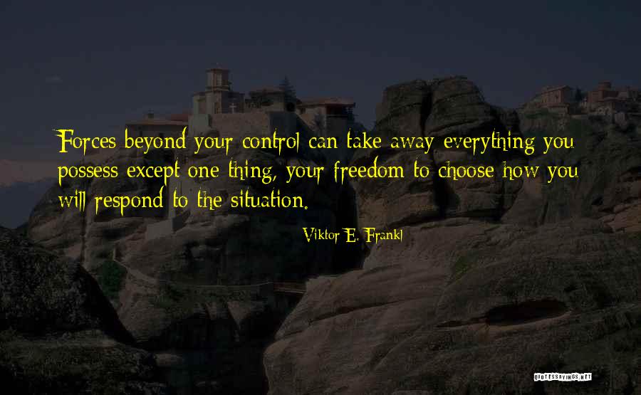 Can't Control The Situation Quotes By Viktor E. Frankl