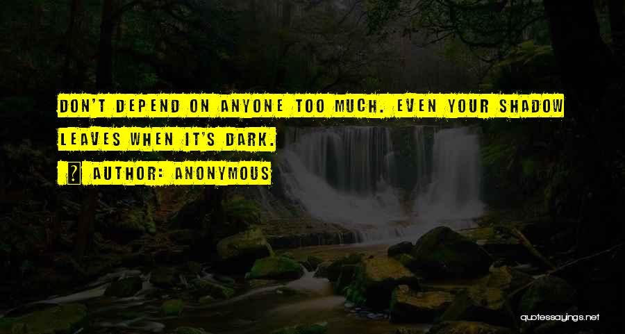 Can't Depend Anyone Quotes By Anonymous