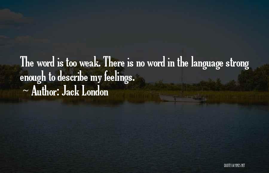 Can't Describe My Feelings Quotes By Jack London