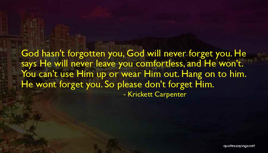 Can't Forget Him Quotes By Krickett Carpenter