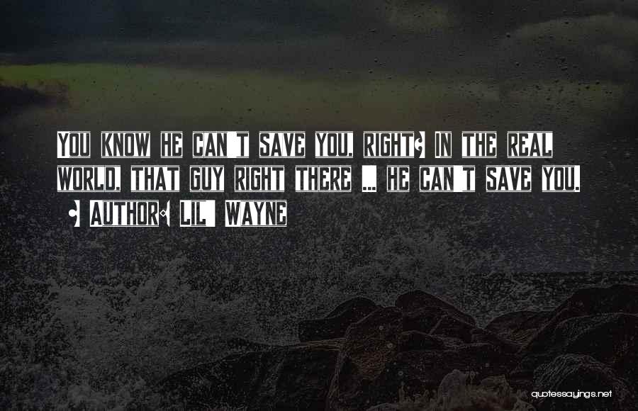 Can't Save The World Quotes By Lil' Wayne