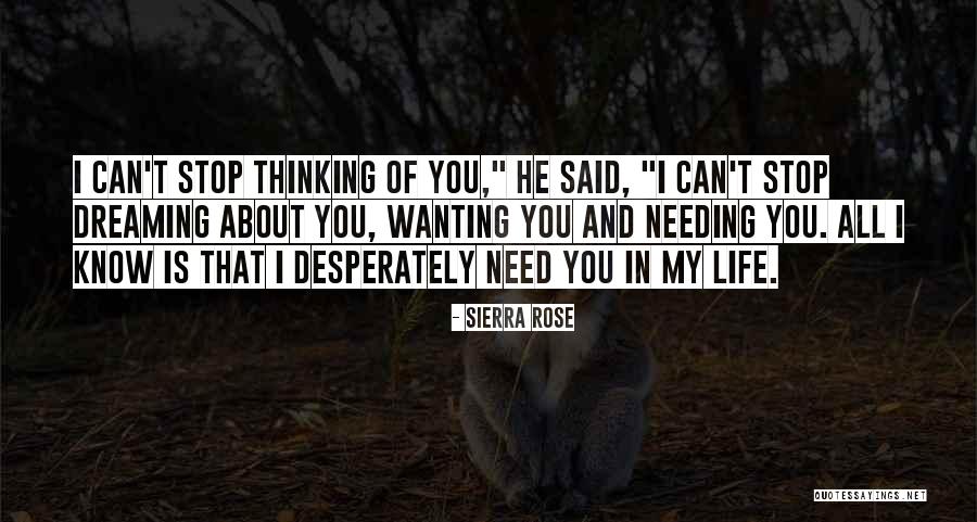 Can't Stop Thinking Of You Quotes By Sierra Rose