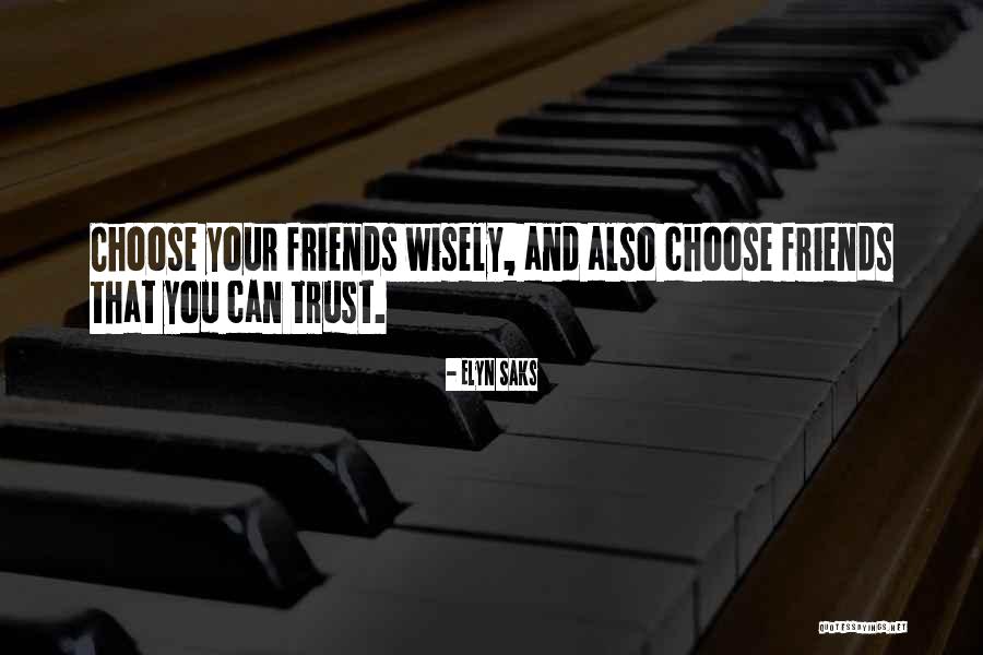 Can't Trust Your Friends Quotes By Elyn Saks