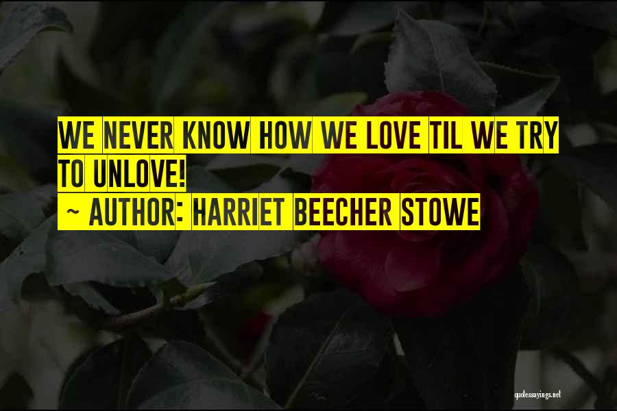 Can't Unlove You Quotes By Harriet Beecher Stowe