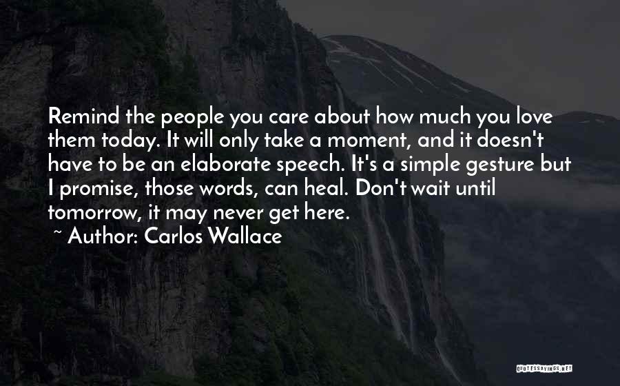 Can't Wait Until Tomorrow Quotes By Carlos Wallace