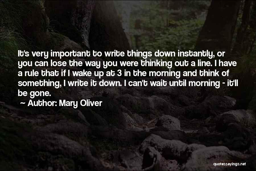 Can't Wake Up In The Morning Quotes By Mary Oliver