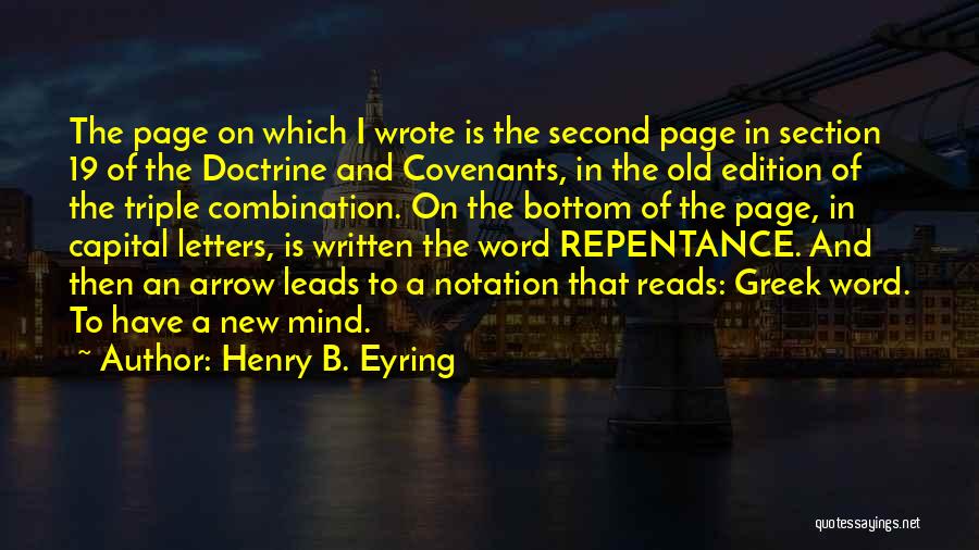 Capital Letters And Quotes By Henry B. Eyring