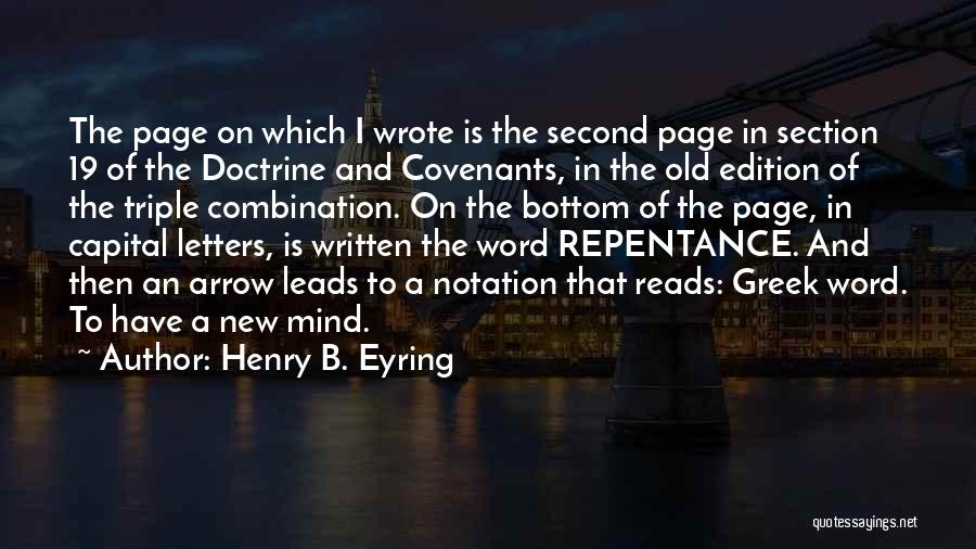 Capital Letters Within Quotes By Henry B. Eyring