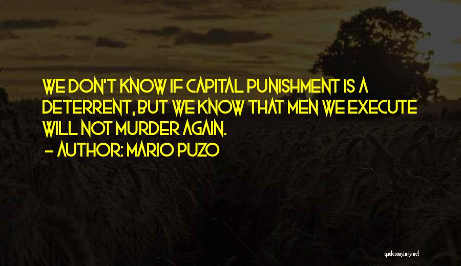 Capital Punishment For It Quotes By Mario Puzo