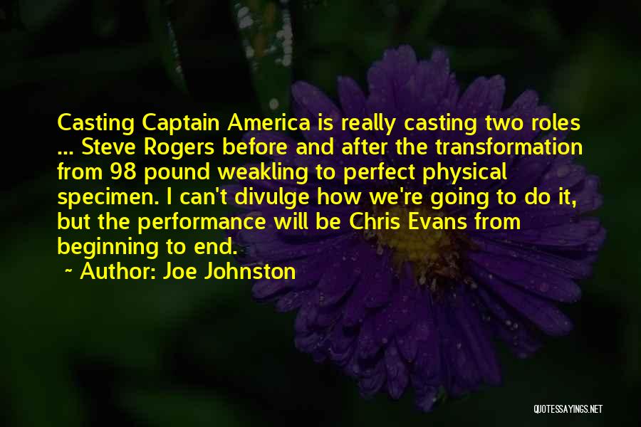 Captain America Quotes By Joe Johnston