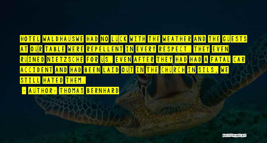 Car Accident Quotes By Thomas Bernhard