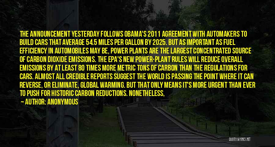 Carbon Emissions Quotes By Anonymous