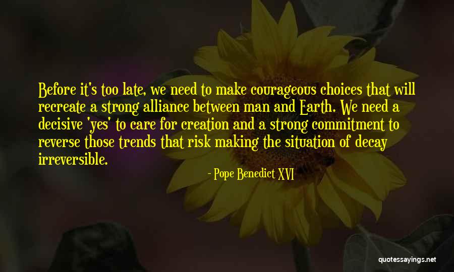 Care For Creation Quotes By Pope Benedict XVI