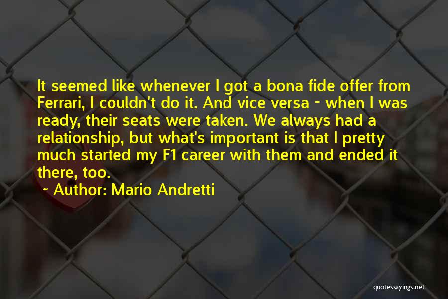 Career Over Relationship Quotes By Mario Andretti
