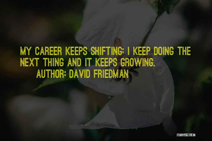 Career Shifting Quotes By David Friedman