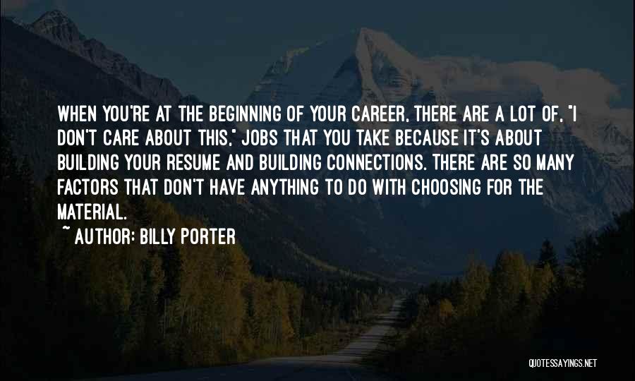 Careers And Jobs Quotes By Billy Porter