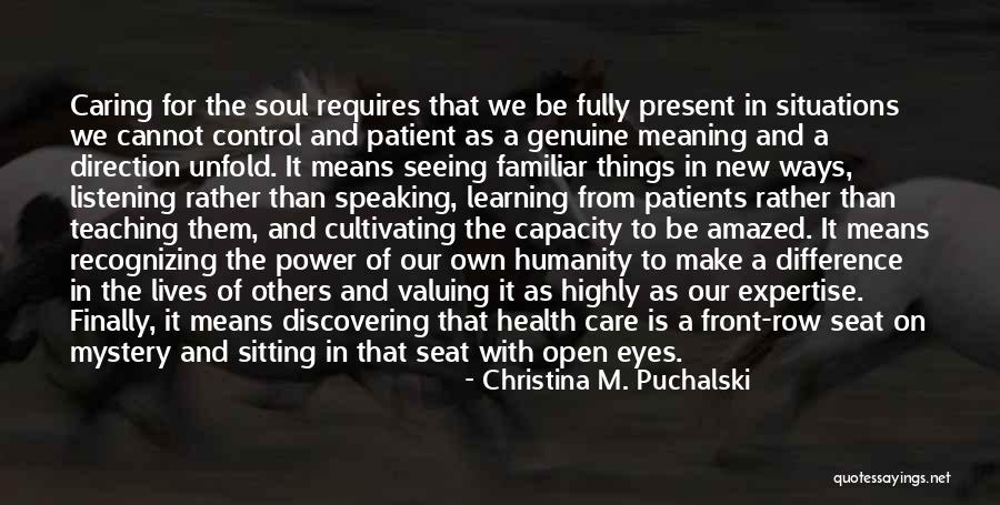 Caring For Your Health Quotes By Christina M. Puchalski