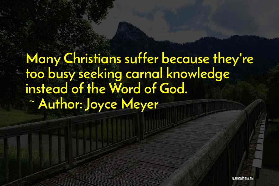 Carnal Christian Quotes By Joyce Meyer