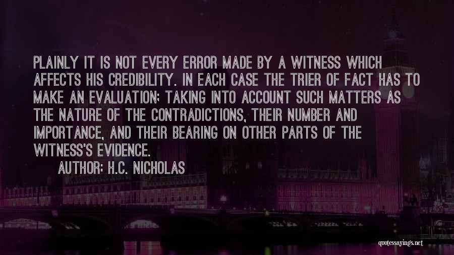 Case Law Quotes By H.C. Nicholas