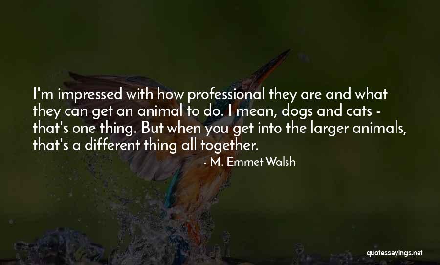 Cats And Dogs Quotes By M. Emmet Walsh Cats And Dogs Quotes By M. Emmet Walsh