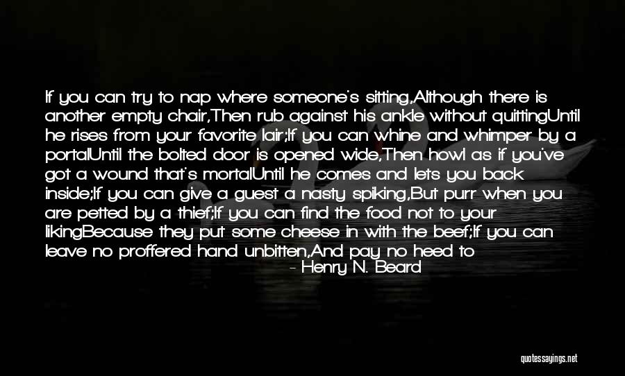 Cats And Food Quotes By Henry N. Beard Cats And Food Quotes By Henry N. Beard