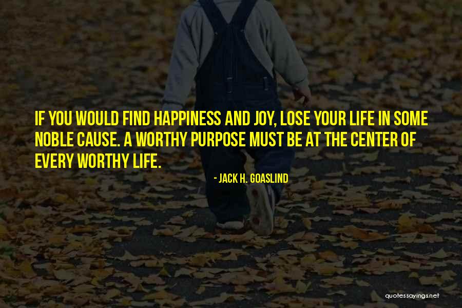 Cause Happiness Quotes By Jack H. Goaslind