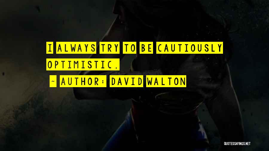 Cautiously Optimistic Quotes By David Walton