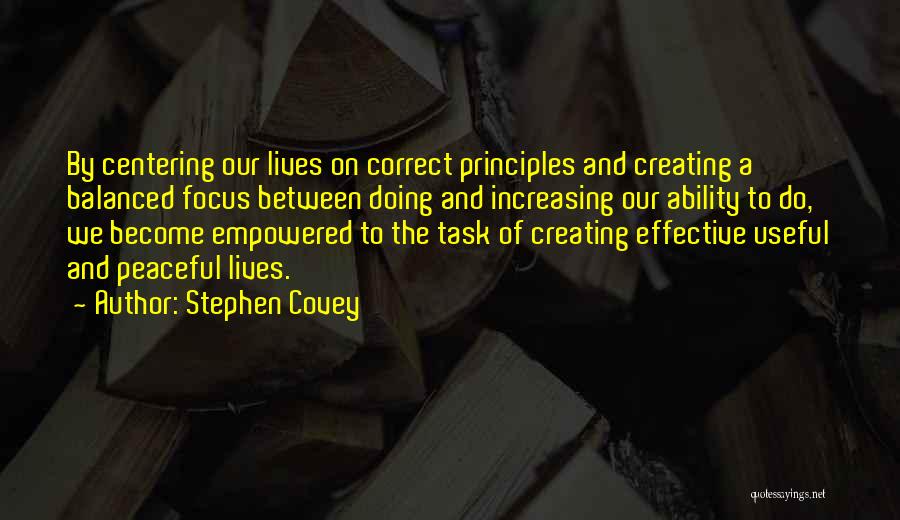 Centering Quotes By Stephen Covey