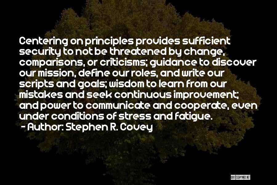 Centering Quotes By Stephen R. Covey