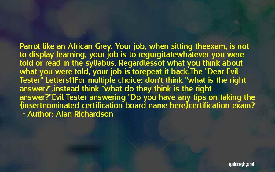 Certification Quotes By Alan Richardson