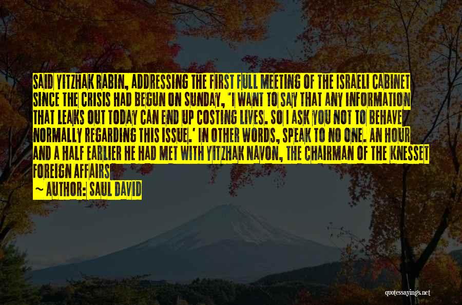 Chairman Quotes By Saul David