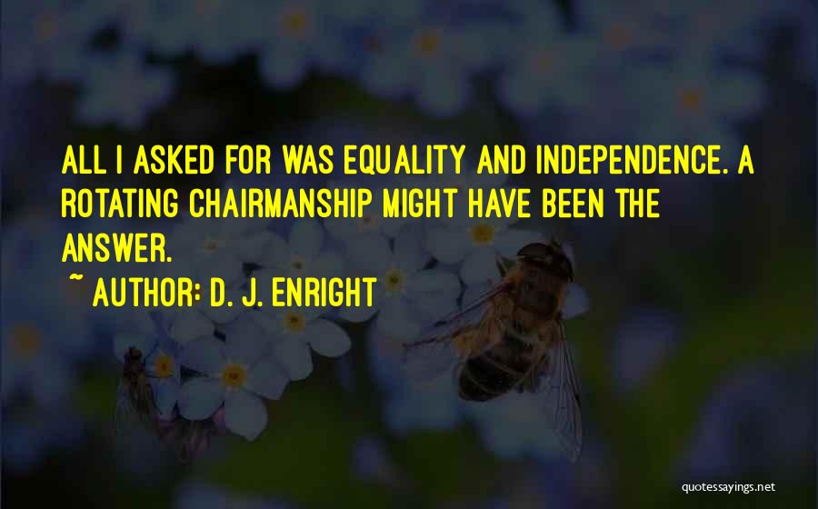 Chairmanship Quotes By D. J. Enright
