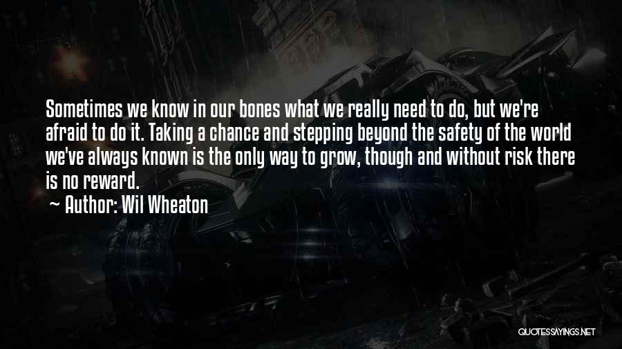 Chance And Risk Quotes By Wil Wheaton Chance And Risk Quotes By Wil Wheaton