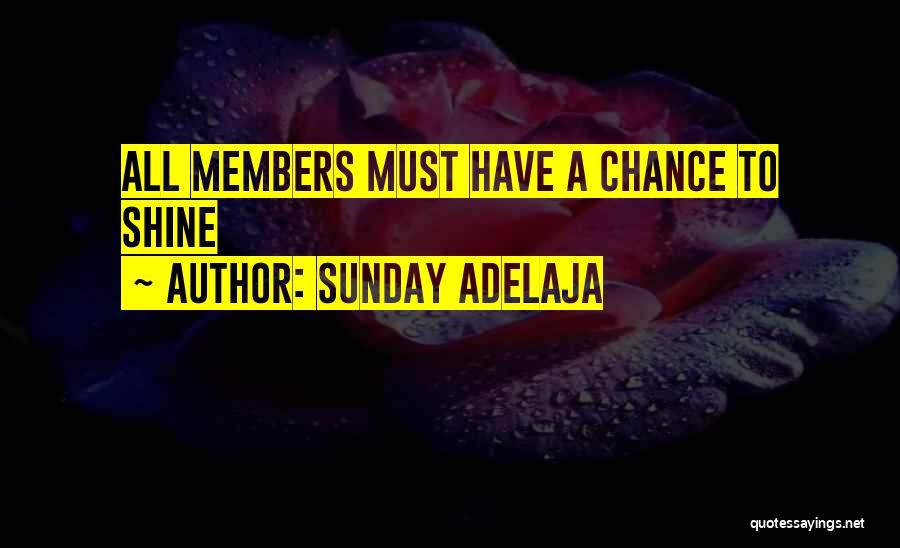 Chance To Shine Quotes By Sunday Adelaja