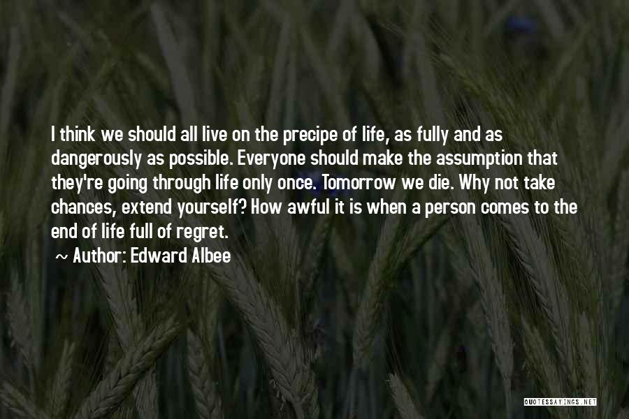 Chances Regret Quotes By Edward Albee