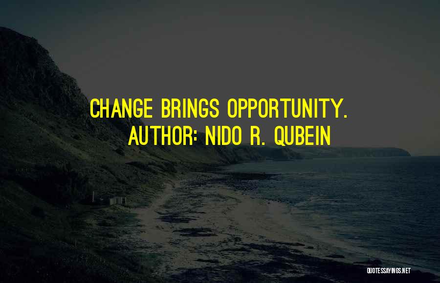 Change Brings Opportunity Quotes By Nido R. Qubein