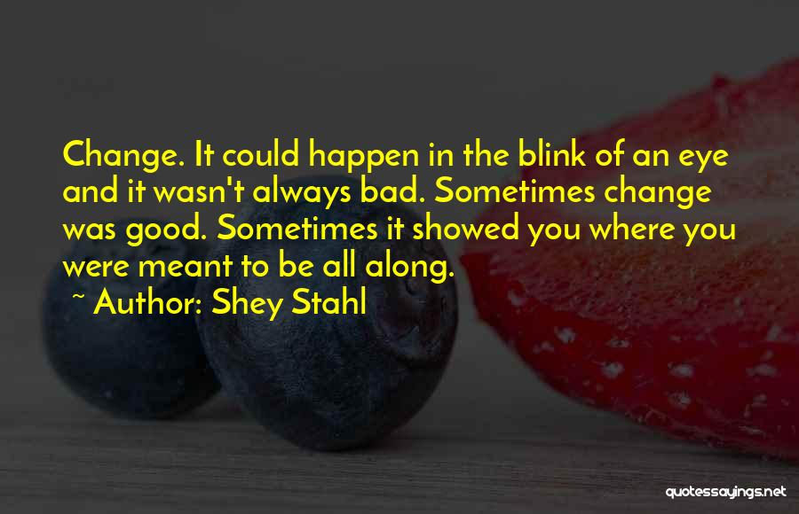 Change In The Blink Of An Eye Quotes By Shey Stahl
