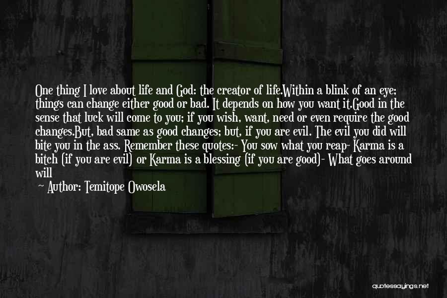 Change In The Blink Of An Eye Quotes By Temitope Owosela