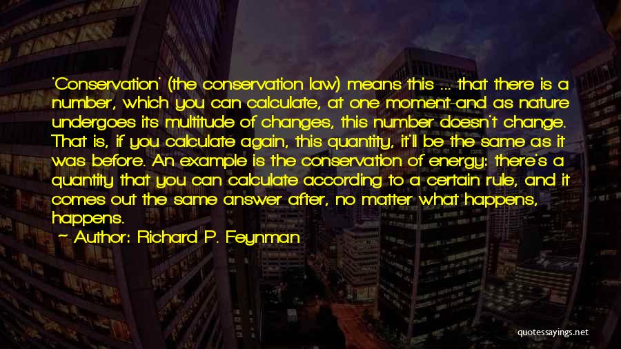 Change Law Nature Quotes By Richard P. Feynman