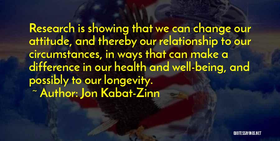 Change Our Attitude Quotes By Jon Kabat-Zinn