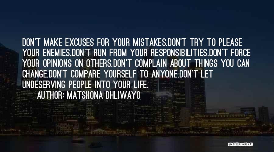 Change Sayings Quotes By Matshona Dhliwayo