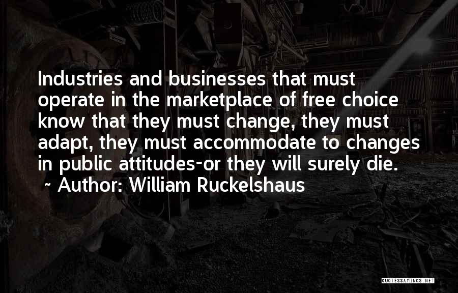 Changes In Attitude Quotes By William Ruckelshaus