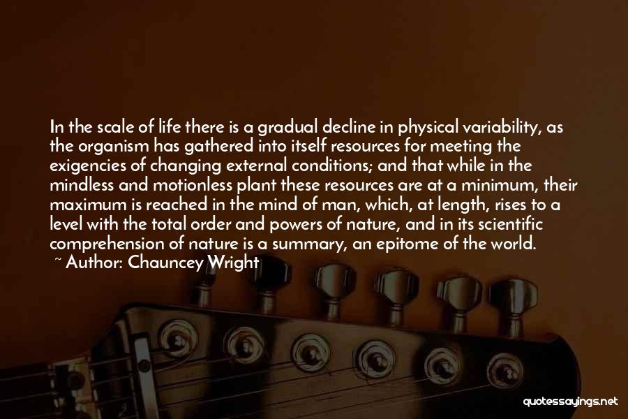 Changing Nature Quotes By Chauncey Wright