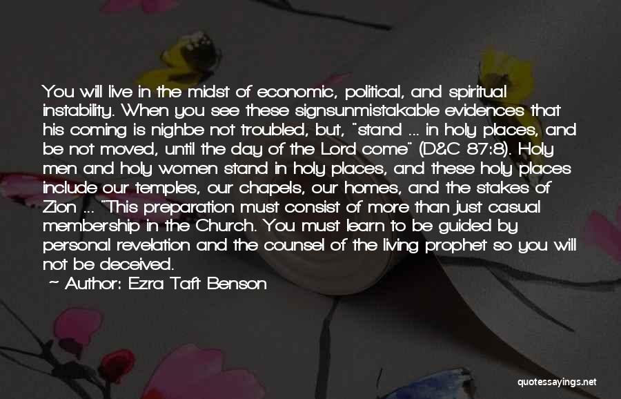 Chapels Quotes By Ezra Taft Benson