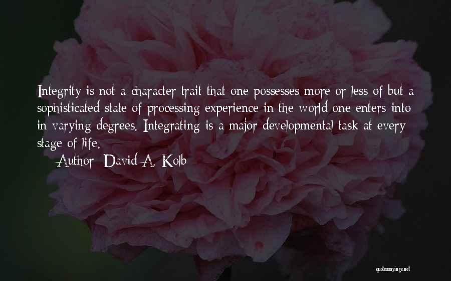 Character Integrity Quotes By David A. Kolb