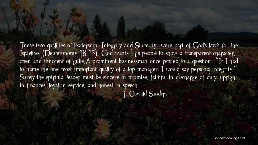 Character Integrity Quotes By J. Oswald Sanders