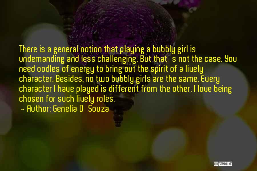 Character Of A Girl Quotes By Genelia D'Souza