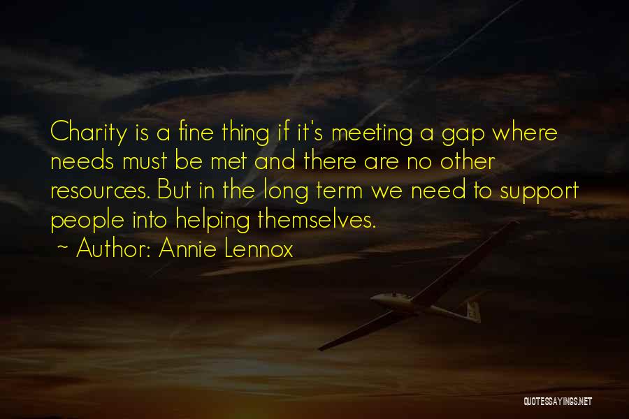 Charity And Helping Others Quotes By Annie Lennox